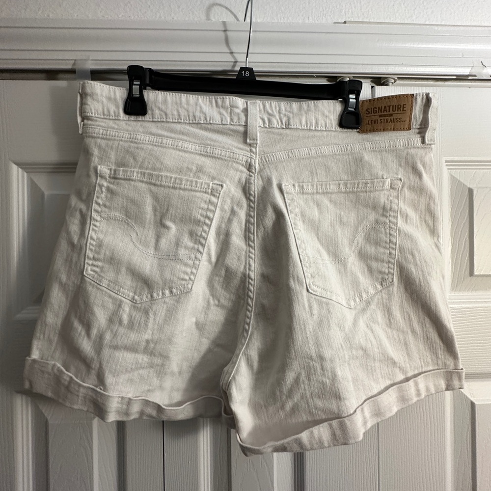 White Levi Mom Shorts